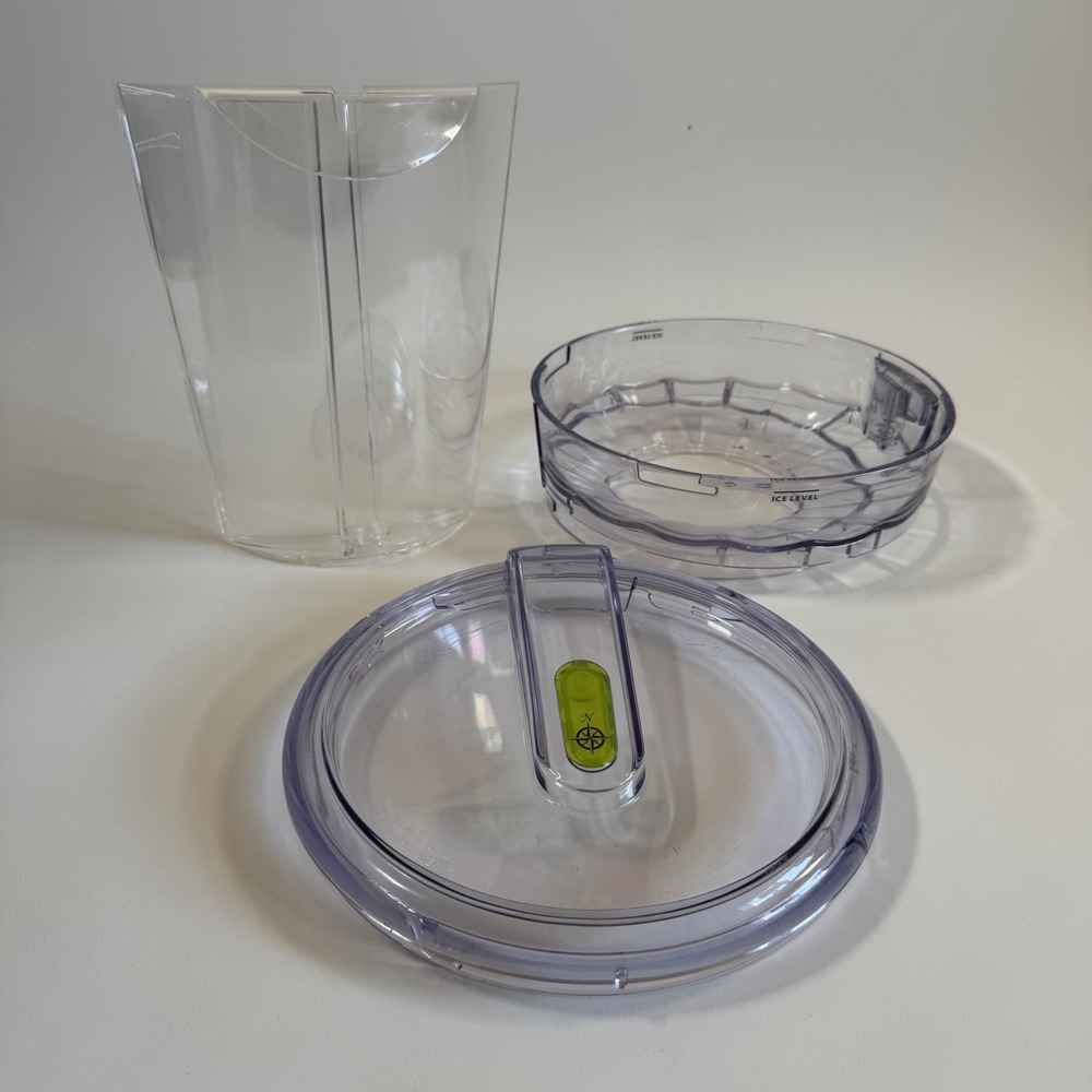 Whirlpool Refrigerator Ice Bin Bucket Tray and Lid Assembly Clear Plastic Set